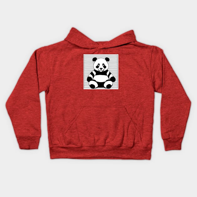 Panda in a Stripes Pullover Kids Hoodie by Kingrocker Clothing